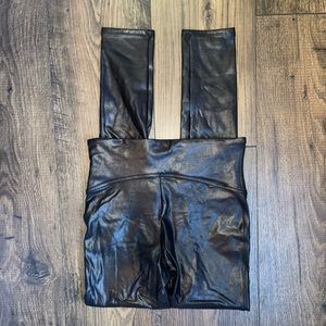 Black Spanx faux leather leggings